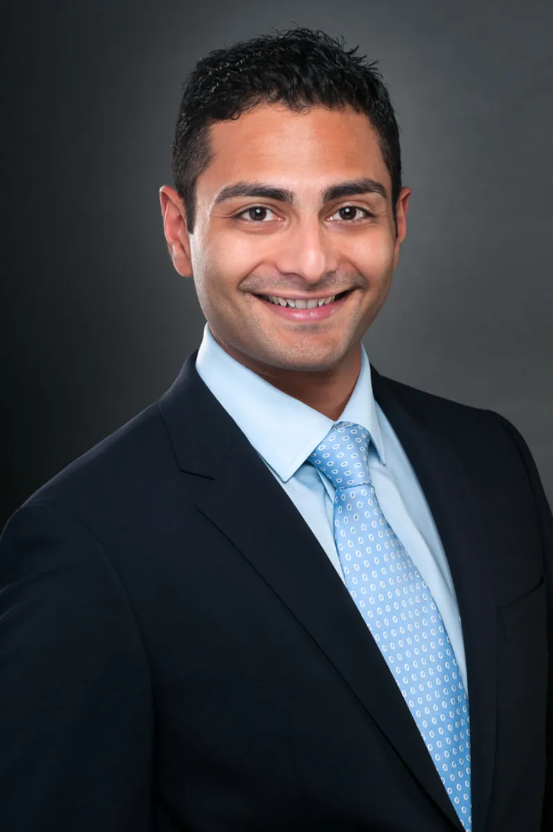 male executive headshot Dallas professional leadership portrait light blue tie